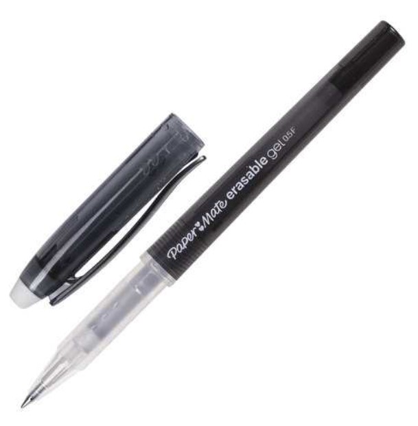 

Ручка стираемая гелевая PAPER MATE "Erasable Gel", корпус черный, линия 0,5 мм, черная