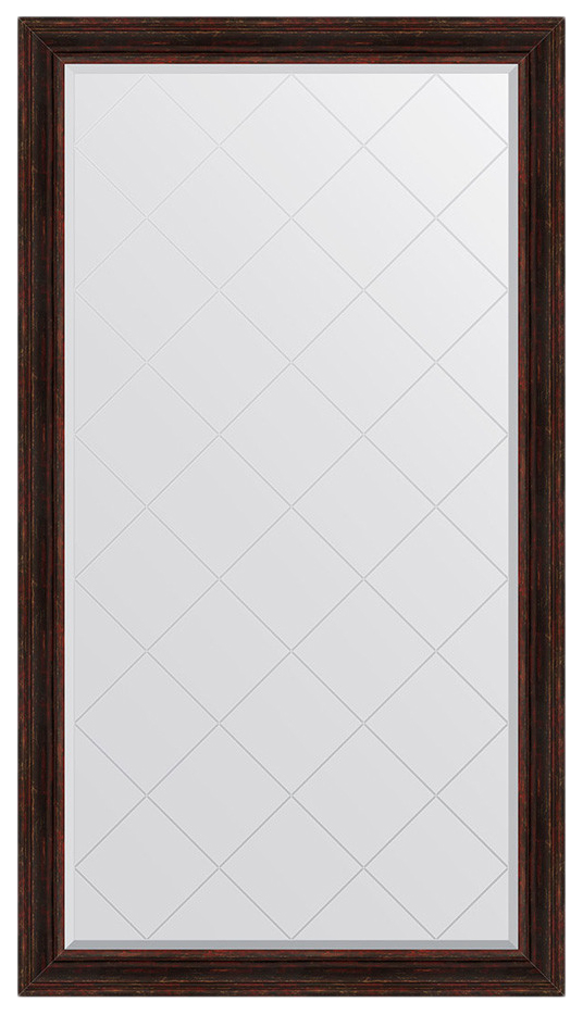 Зеркало напольное Evoform С гравировкой в раме 80316044 114х204 см, тёмный прованс