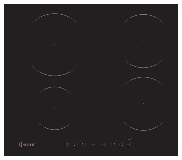 

Встраиваемая варочная панель индукционная Indesit VIA 640 0 C Black, VIA 640 0 C