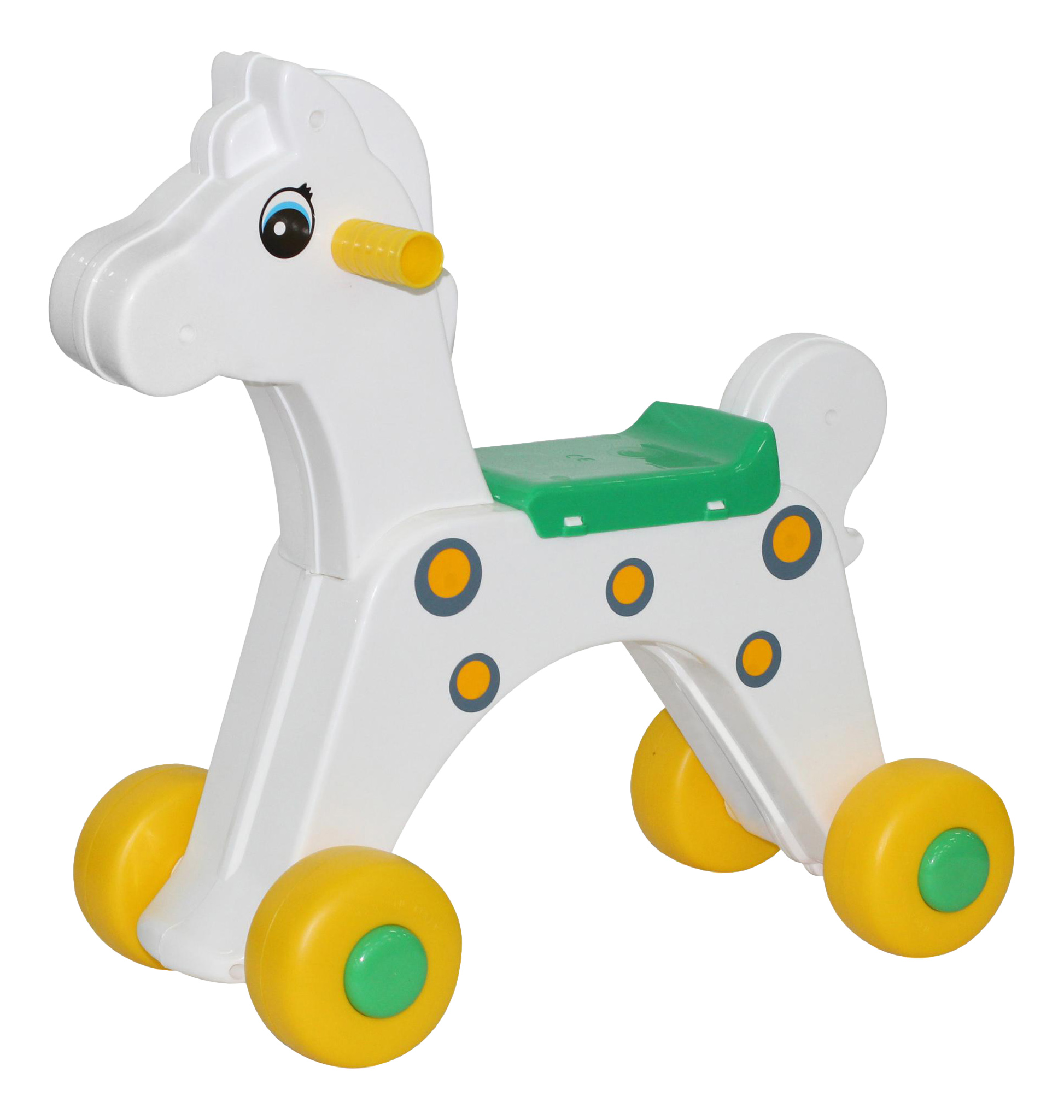 

Каталка детская Wader Лошадка white/green, средняя