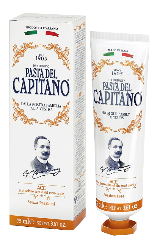 

Зубная паста Pasta del Capitano Ace мята и ментол 25 мл, ace 25 мл