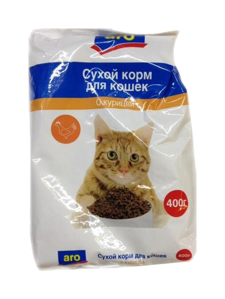 фото Сухой корм для кошек aro, курица, 0,4кг