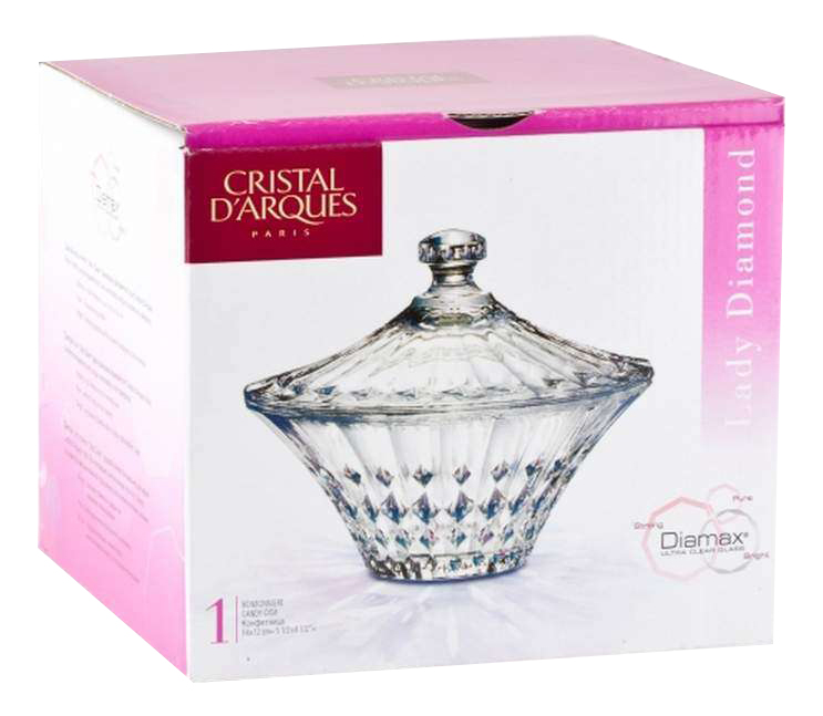 Lady diamond. Cristal d'Arques конфетница Lady Diamond 12 см. Cristal d'Arques Lady Diamond. Cristal d' Arques сахарница. Luminarc конфетница Elixir 14см.