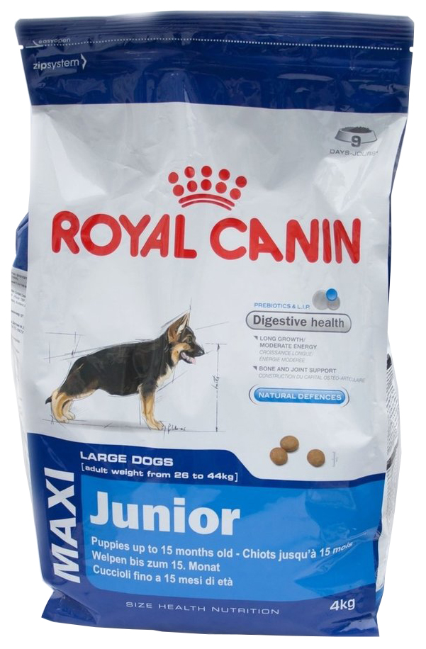 

Сухой корм для щенков ROYAL CANIN Junior Maxi, птица, 4кг, Junior Maxi