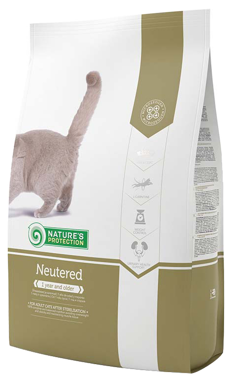фото Сухой корм для кошек nature’s protection neutered, для стерилизованных, птица, 7кг