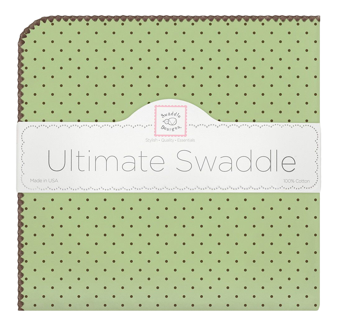 

Фланелевая пеленка SwaddleDesigns Brown Polka Dots лайм, Brown Polka Dots