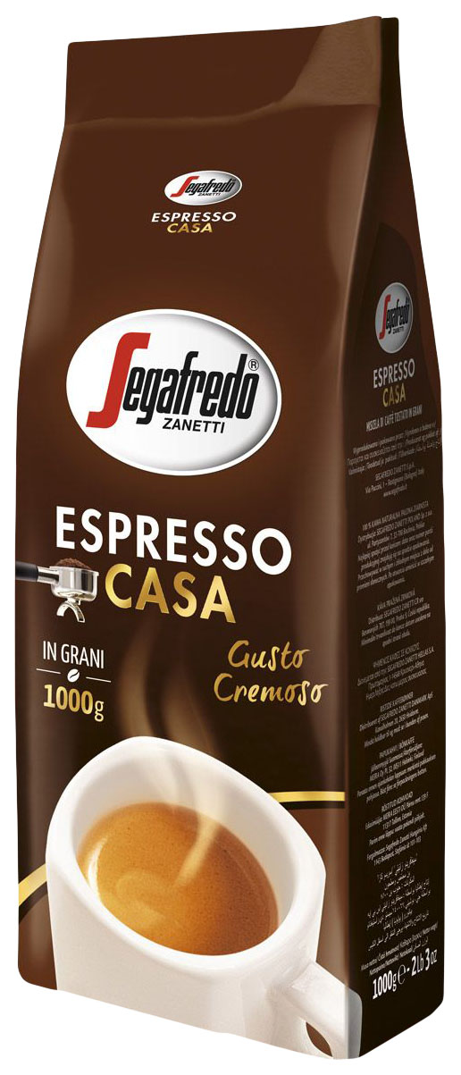 Кофе Segafredo espresso casa натуральный жареный в зернах 1 кг