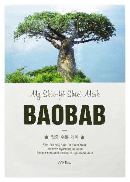 

Маска A'Pieu тканевая с экстрактом баобаба, 25 г, My skin-fit sheet mask Baobab