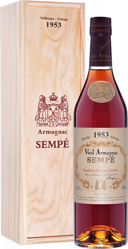 

Арманьяк Sempe Vieil, Armagnac AOC , 40 %, 700 мл, 1953г, gift box