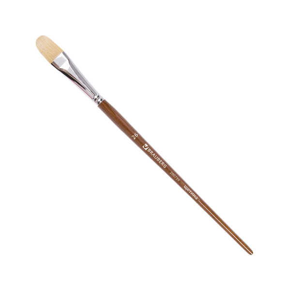 фото Кисть художественная профессиональная brauberg classic щетина овальная №26 длинная ручка