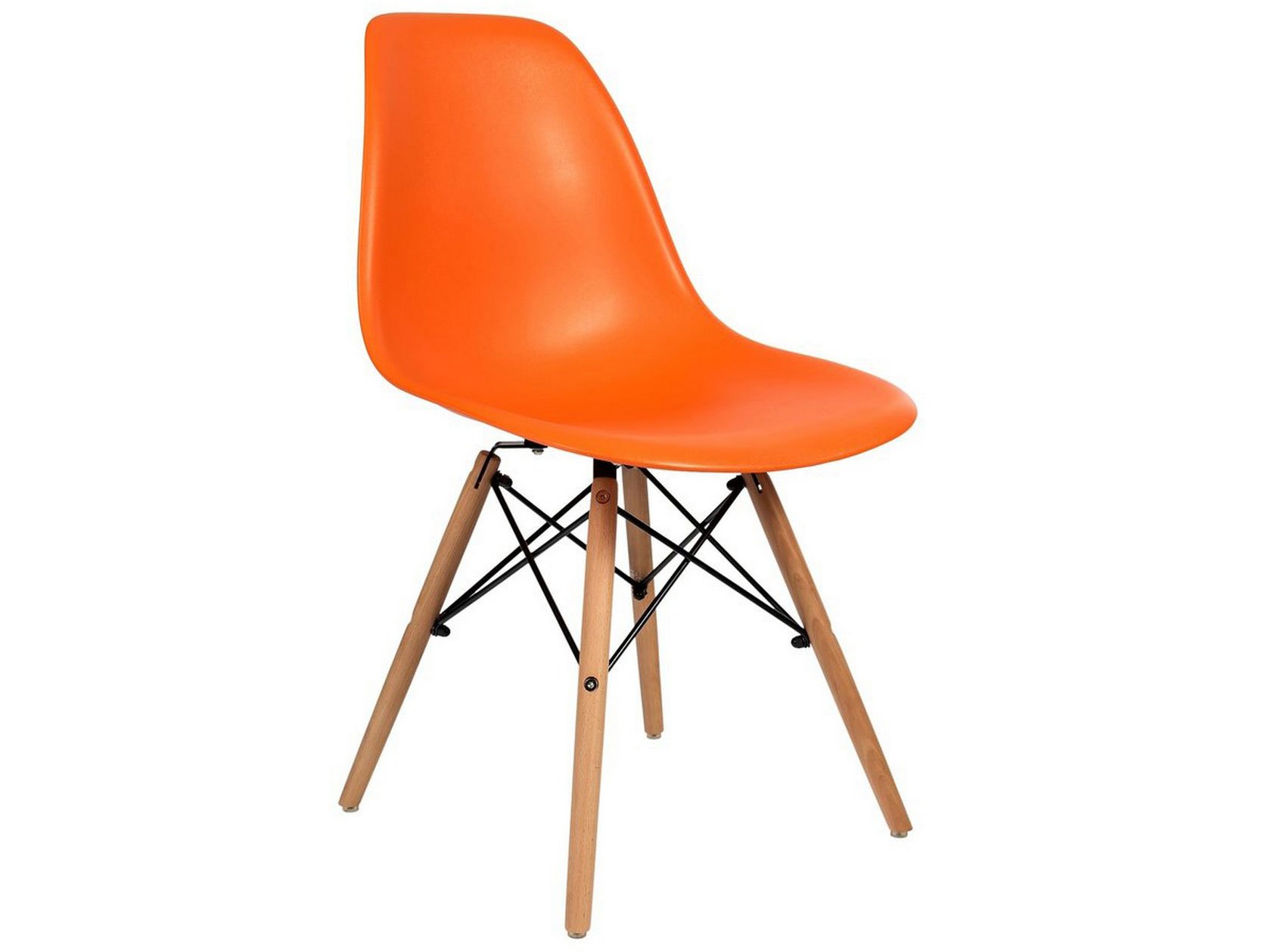 фото Стул stool group eames wood, бук/черный/оранжевый