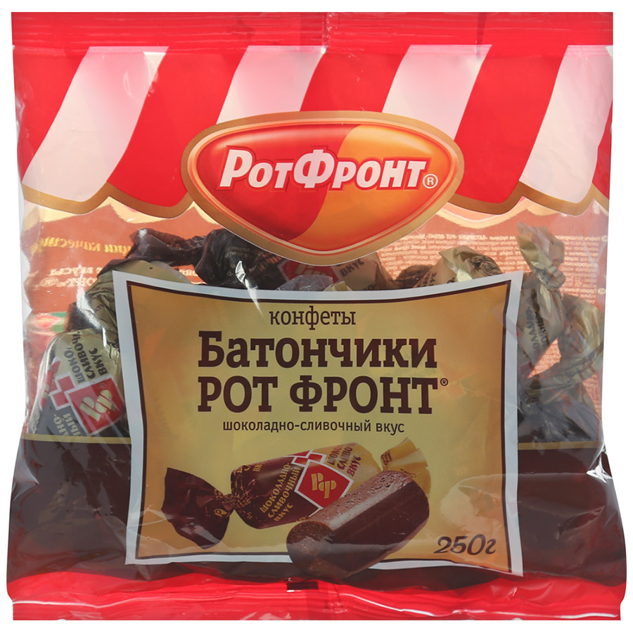 фото Конфеты рот фронт батончики шоколадно-сливочный вкус 250 г