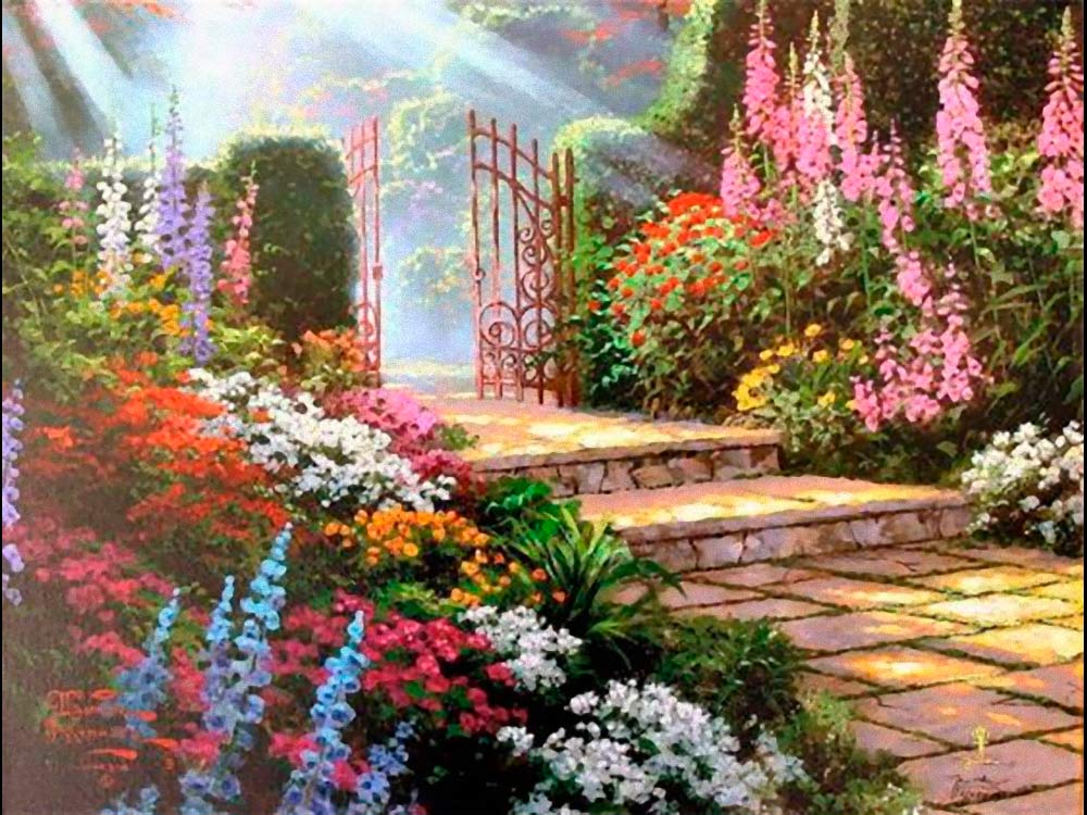 

Алмазная вышивка Яркие Грани Дорожка в сад, 50x38 см, Дорожка в сад