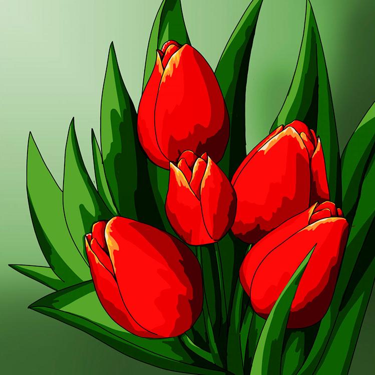 

Алмазная вышивка Алмазное Хобби Первые цветы, 30x30 см, Первые цветы