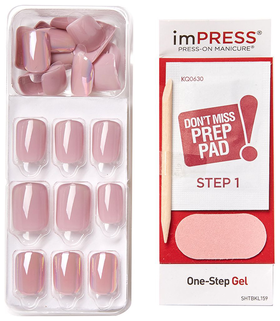 

Накладные ногти Impress Press-On Manicure One Step Gel Goal Digger 30 шт, Розовый;фиолетовый