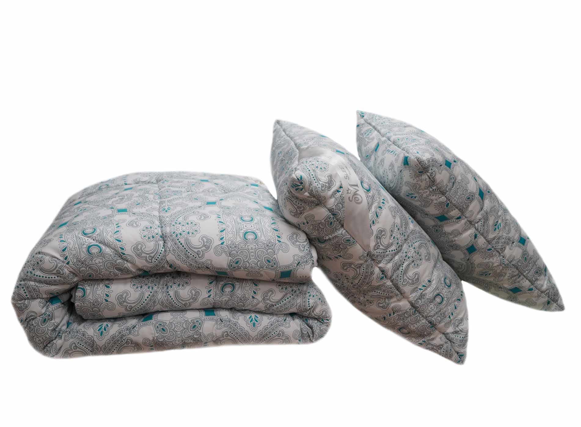 

Всесезонное полутораспальное одеяло SleepMaker Sanita Eco 140x205см Лебяжий пух Малахит, 734