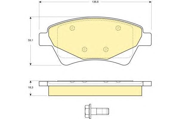 

Комплект тормозных колодок Girling 6115974