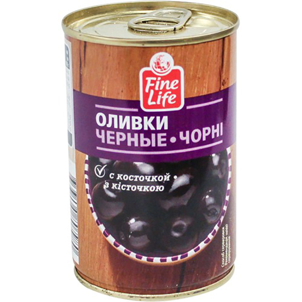 

Оливки Fine Life черные с косточкой 300 г