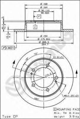 фото Тормозной диск brembo 08563910