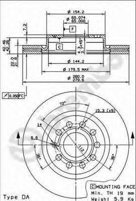 фото Тормозной диск brembo 09916711