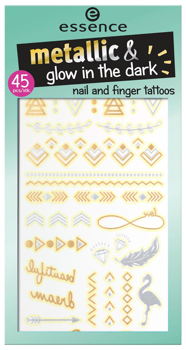 

Наклейки для ногтей essence Metallic & Glow In The Dark Nail And Finger Tattoos