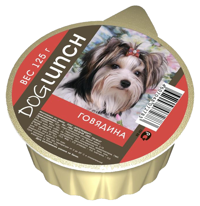 фото Консервы для собак dog lunch, крем-суфле, говядина, 10шт, 125г
