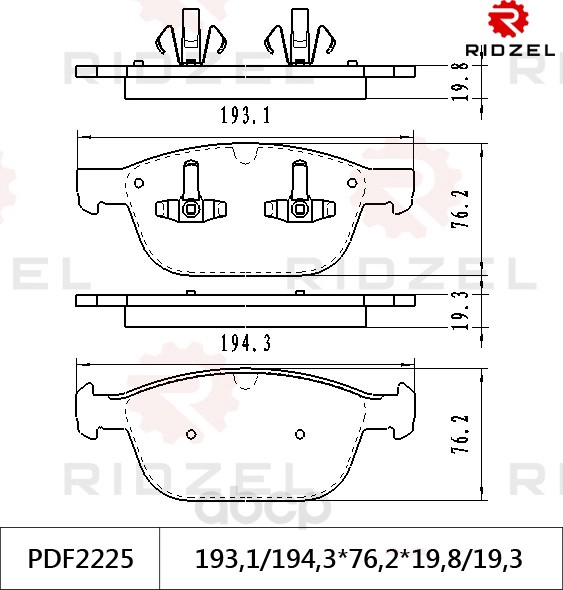 

Комплект тормозных колодок RIDZEL PDF2225
