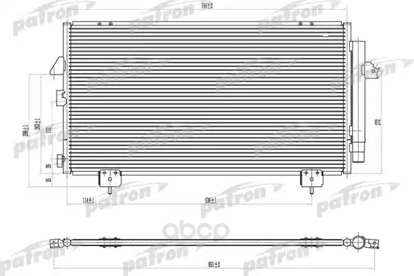 фото Радиатор кондиционера patron для toyota rav4 1.8, 2.0 2000- prs1163