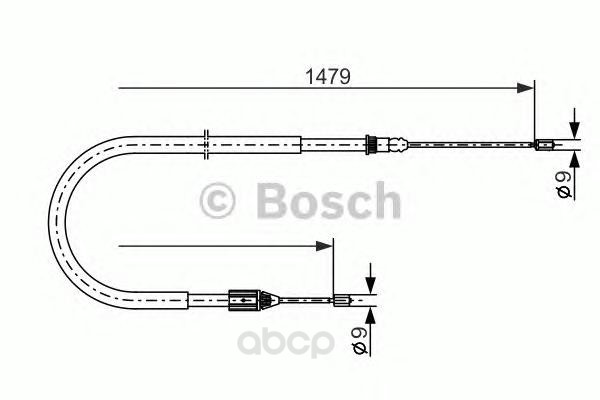 фото Трос cтояночного тормоза bosch 1987477647