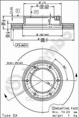 фото Тормозной диск brembo передний 09586610