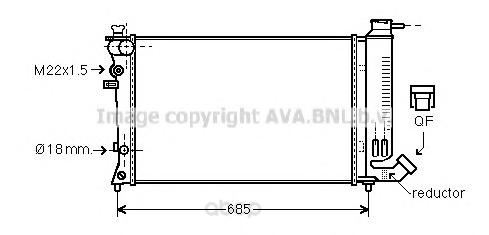 фото Радиатор охлаждения двигателя ava pe2140