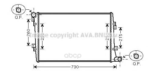 

Радиатор охлаждения двигателя Ava VWA2255