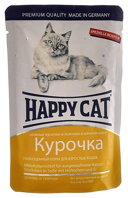 

Влажный корм для кошек Happy Cat, курица, 100г, курица 100 г
