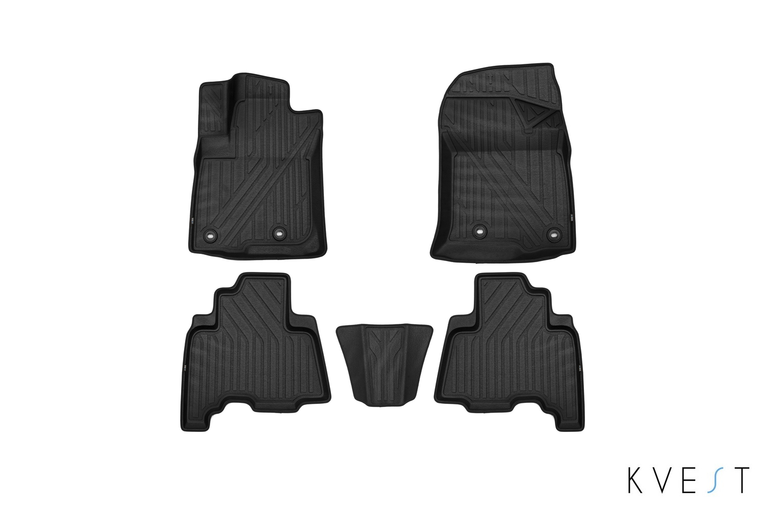 фото Коврики в салон kvest для toyota lc-150 prado, 2013, 5 шт. полистар, черный, черный