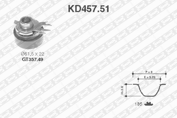 фото Комплект ремня грм snr kd457.51 ntn-snr