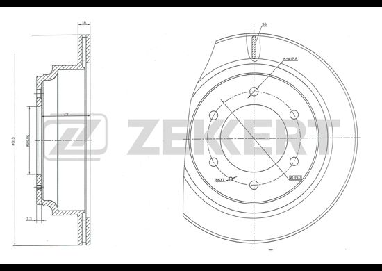 фото Тормозной диск zekkert bs-5103