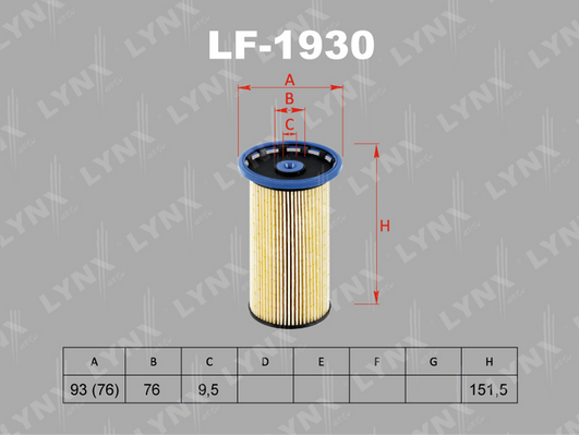 фото Топливный фильтр lynxauto lf-1930