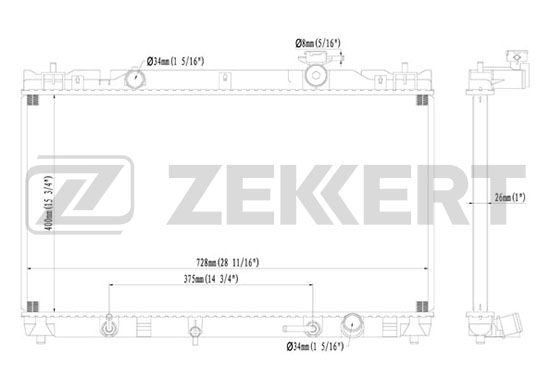 

Радиатор охлаждения двигателя ZEKKERT MK-1164