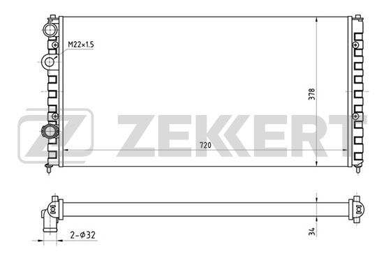 

Радиатор охлаждения двигателя ZEKKERT MK-1052