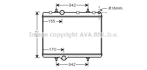 

Радиатор охлаждения двигателя AVA QUALITY COOLING PE2281