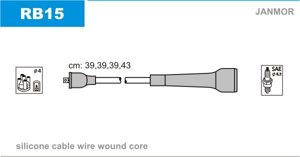 

Комплект проводов зажигания JANMOR RB15