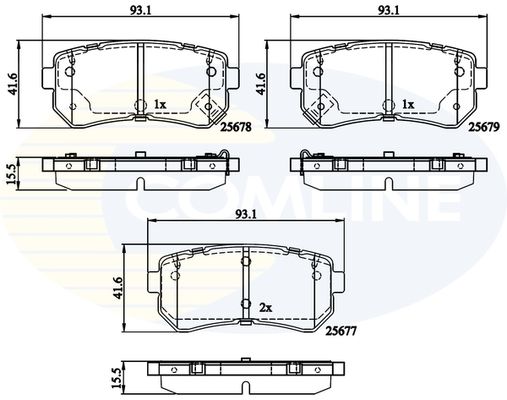 

Комплект тормозных колодок, дисковый тормоз COMLINE CBP32276