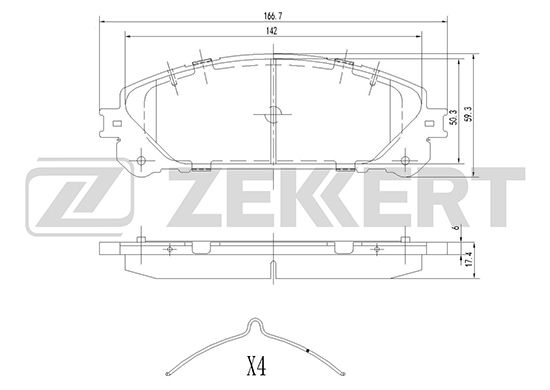 фото Комплект тормозных колодок, дисковый тормоз zekkert bs-1872