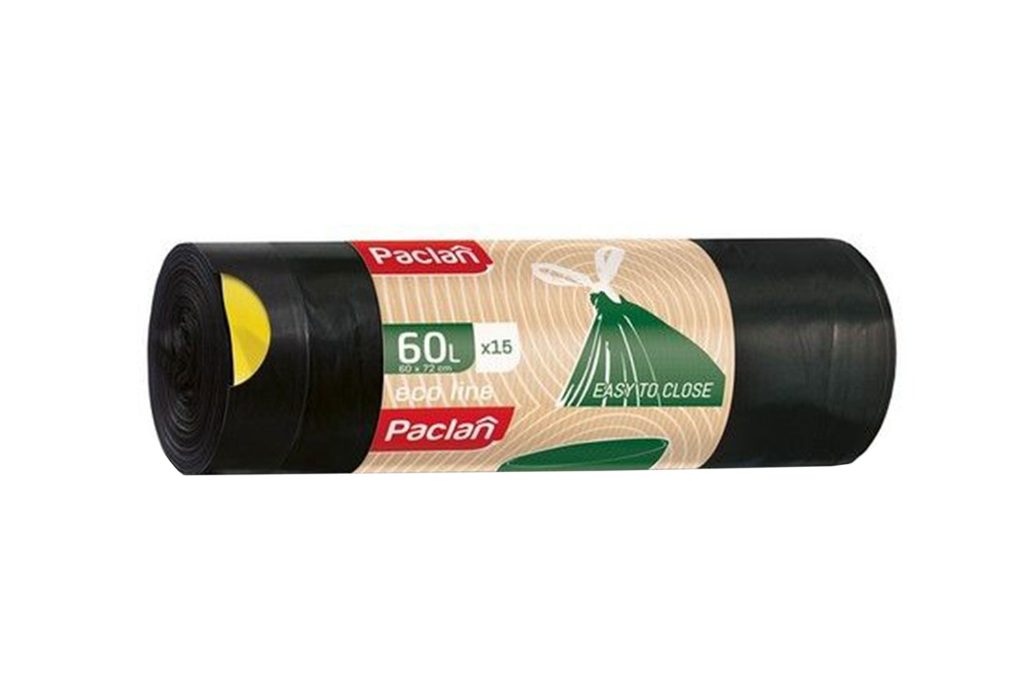 Мешок для мусора Paclan с тесьмой ECO LINE 60 л 15 шт