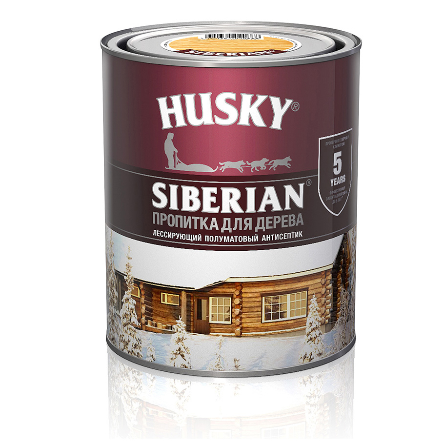 фото Пропитка для дерева husky siberian полуматовая палисандр 0,9л