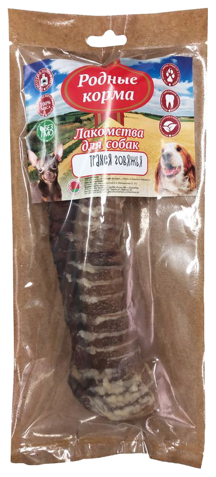 фото Лакомство для собак родные корма, трахея говяжья большая сушеная в печи, 30г