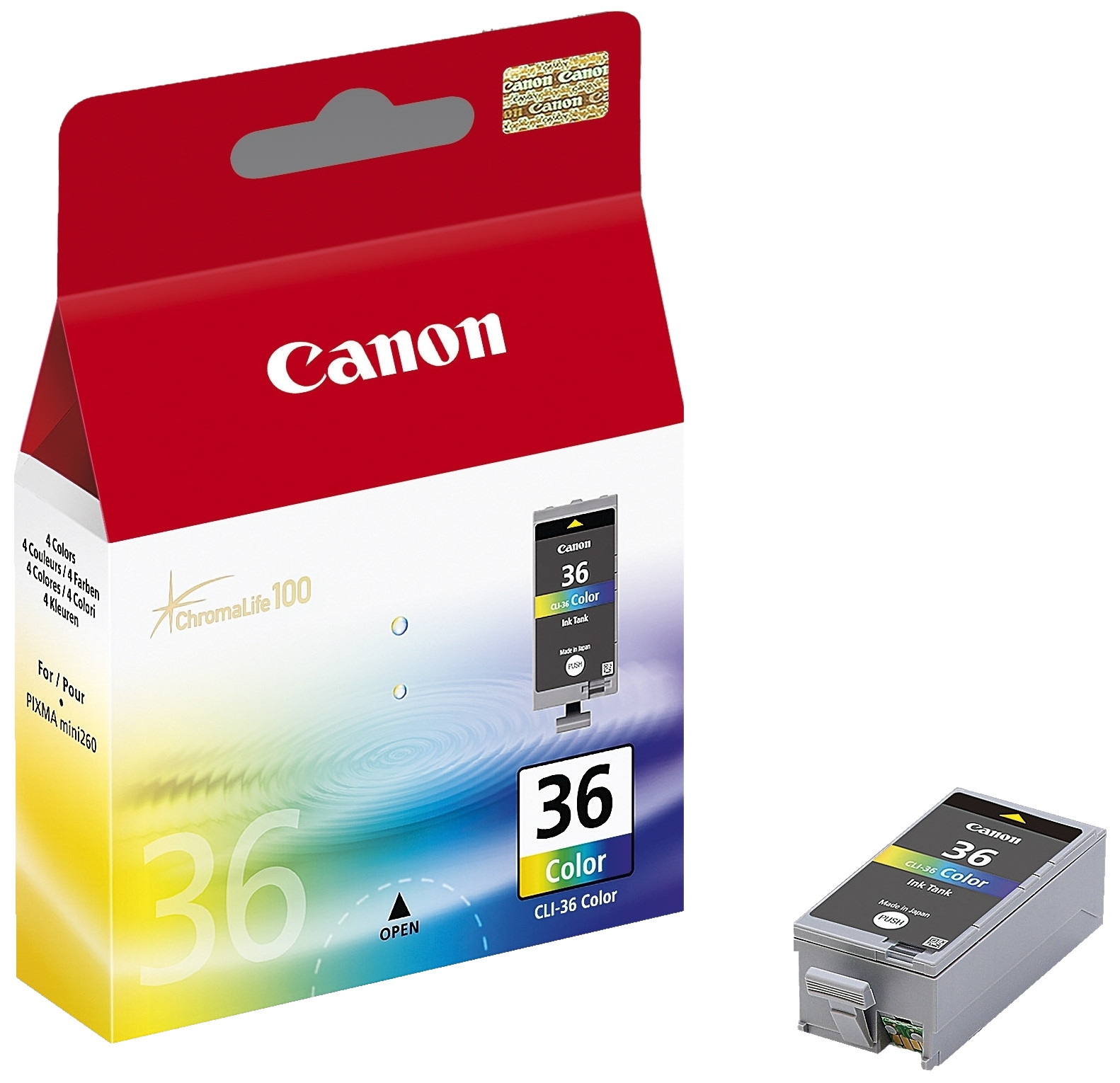 Картридж для струйного принтера Canon CLI-36 Color цветной, оригинал