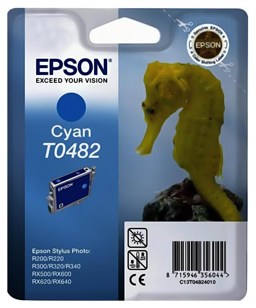 Картридж для струйного принтера Epson C13T04824010, голубой, оригинал