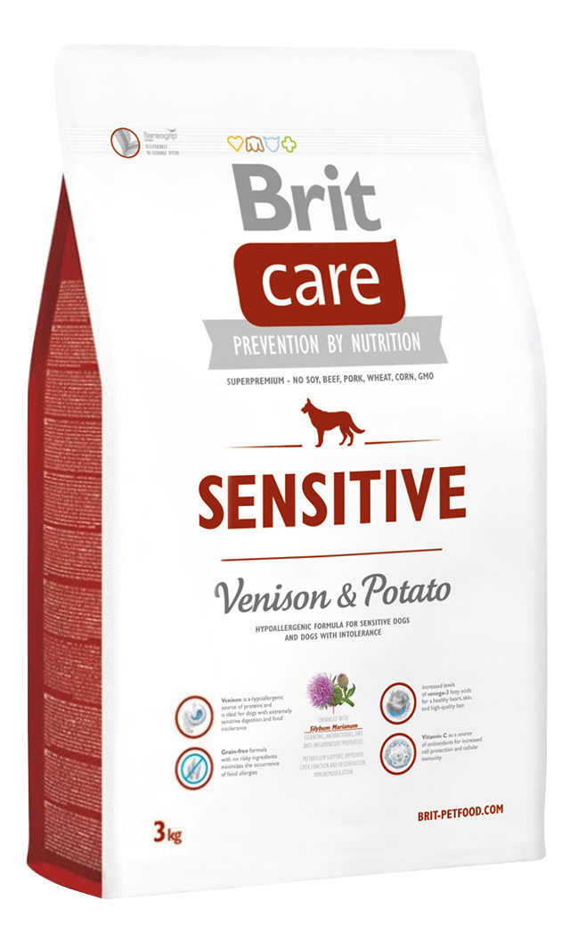 фото Сухой корм для собак brit care sensitive, гипоаллергенный, оленина, картофель, 3кг