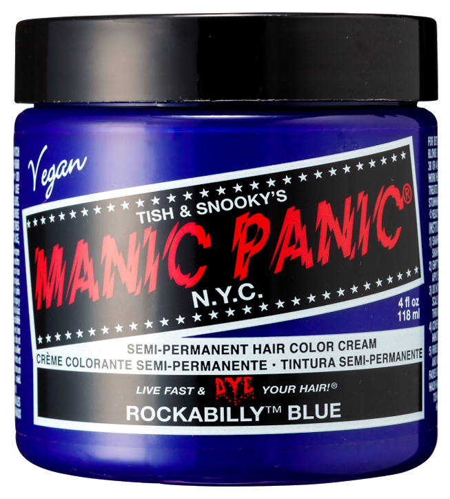 Краска для волос Manic Panic Classic Creme Rockabilly Blue 118 г расческа для волос массажная и разглаживающая 2в1 blue
